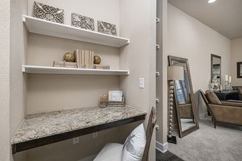 Built-in desk with granite top*